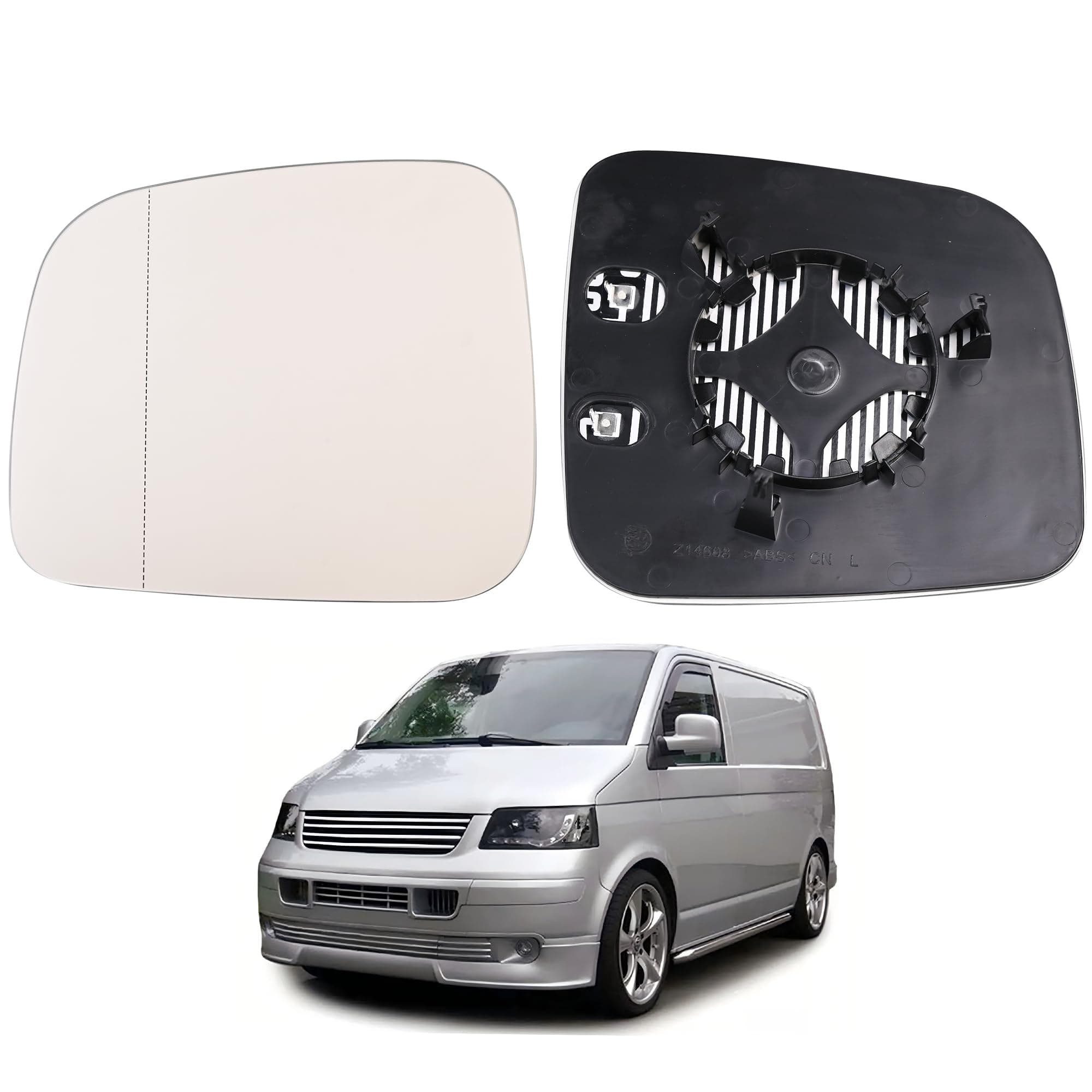 Hebstw Beheizbar Spiegelglas Ersatz für VW T5 2003 to 2009,Spiegelglas Heizbar, Spiegelglas Außenspiegel Glas,7E1857521(Links)