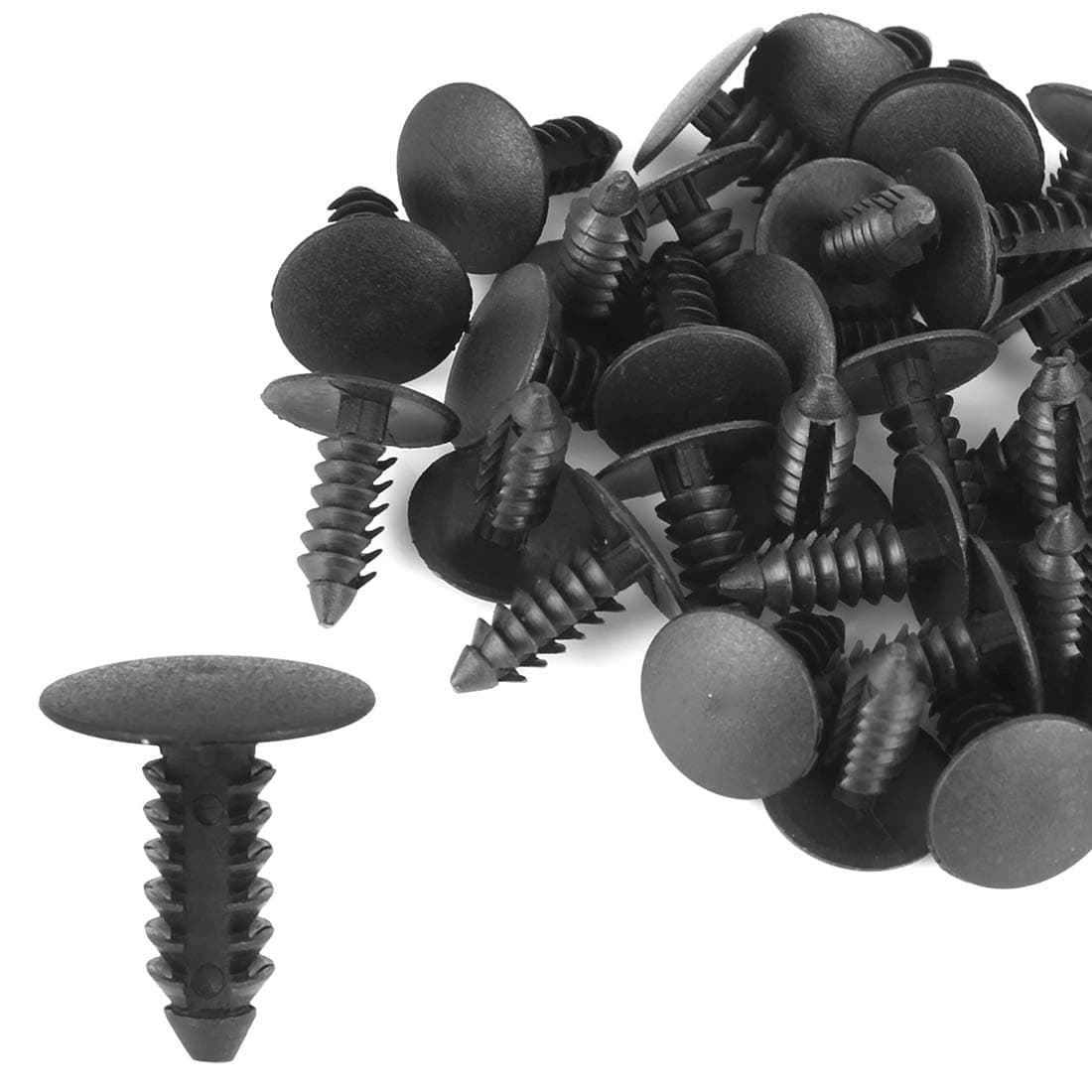 X AUTOHAUX 40 Stück Auto Befestigungsclip Bolzen Nieten Kunststoff Bolzennieten 5mm Loch Durchm. Schwarz