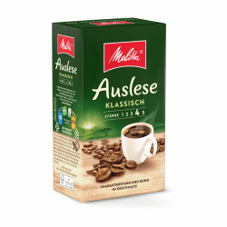 Melitta Auslese Filter-Kaffee 500g, gemahlen, Pulver für Filterkaffeemaschinen, starke Röstung, geröstet in Deutschland Klassisch. 500 g (1er Pack)