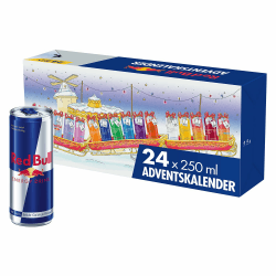 NEU: Red Bull Adventskalender 2025 - Palette mit 24 Dosen - Getränke mit verschiedenem Geschmack, mit und ohne Zucker und Kalorien, EINWEG (24 x 250 ml)