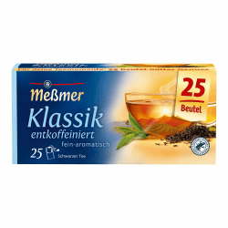 Meßmer Klassik entkoffeiniert | fein-aromatisch | 25 Teebeutel | Vegan, Glutenfrei, Laktosefrei Klassik entkoffeiniert 25 Teebeutel