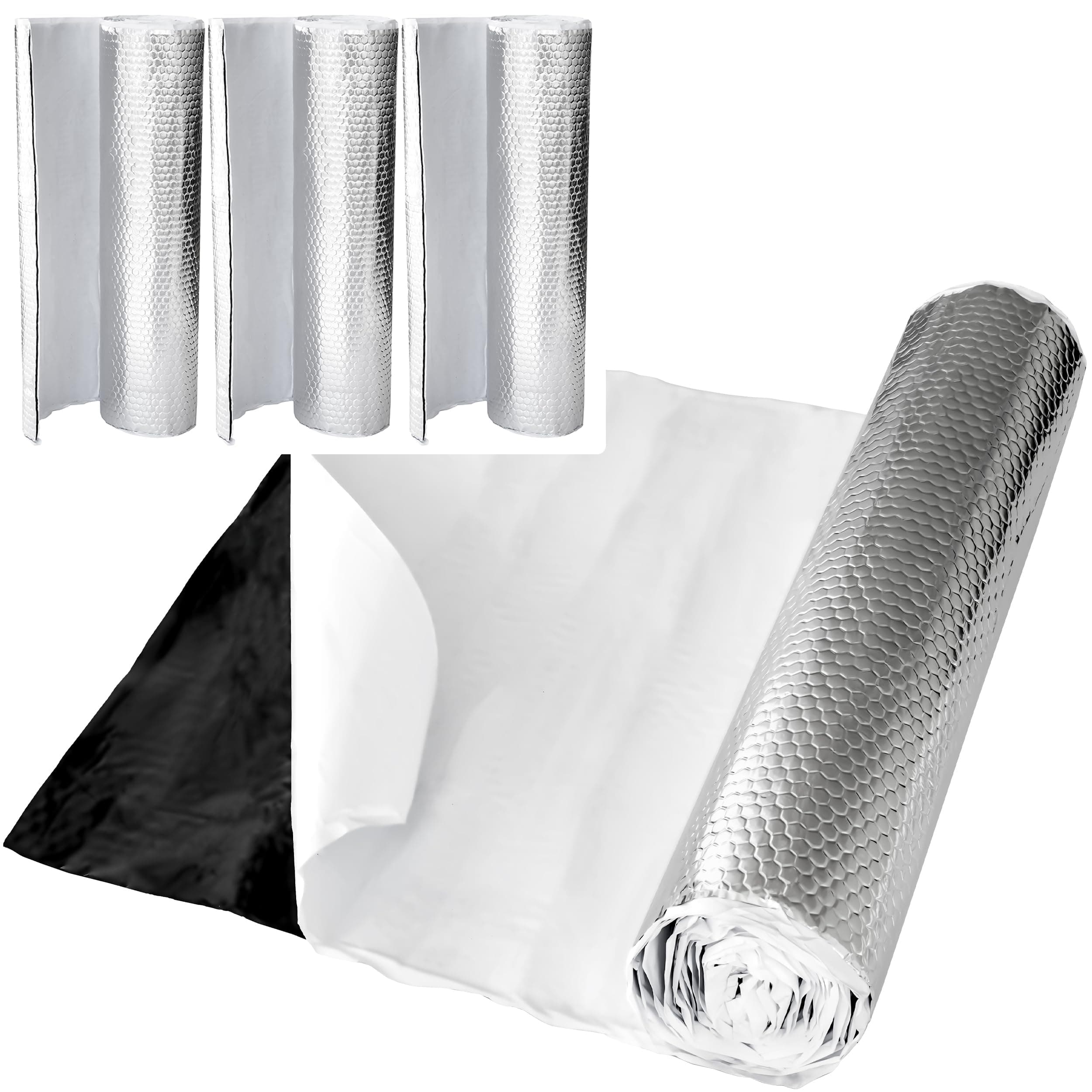 RECAMBO Alubutyl Dämmmatte - Höchste Schalldämmung: Reduziert Straßenlärm, Vibrationen, Rasseln - Selbstklebendes Anti Dröhn & Bitumen-Ersatz - 3 Rollen je 50cm x 400cm insgesamt 6m² Sparpaket 1200cm x 50cm