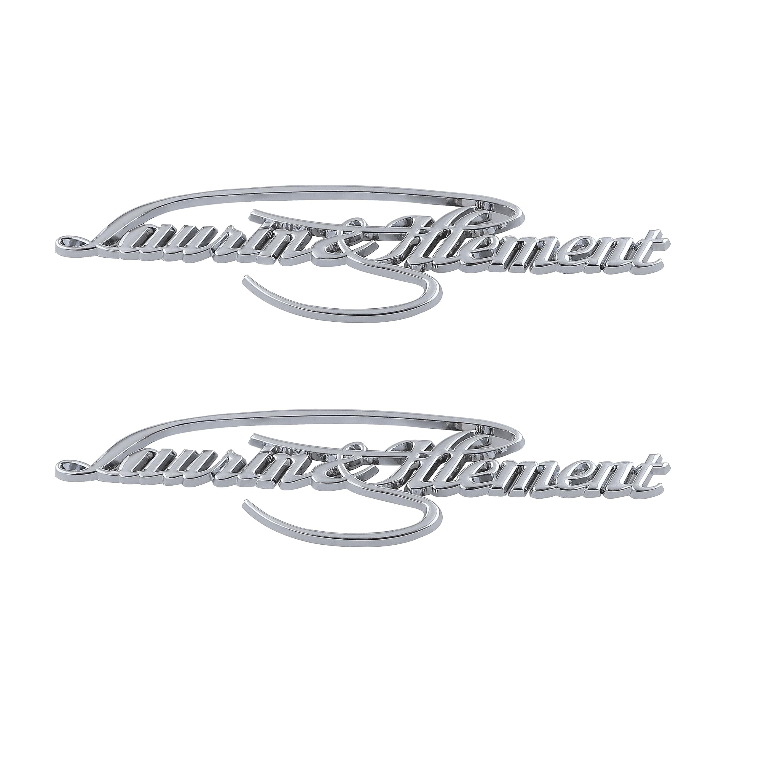 Laurin & Klement Emblem für Gründer Unterschrift, personalisierter Autoaufkleber (Silber)