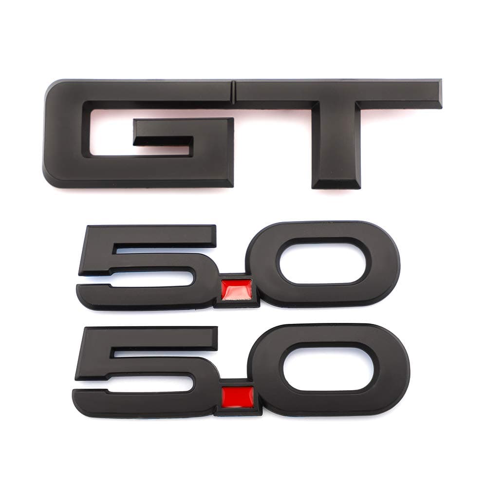 GT Emblem Plus 5.0 Embleme Abzeichen Embleme Ersatz kompatibel für Aufkleber 2015–2017, 3 Stück