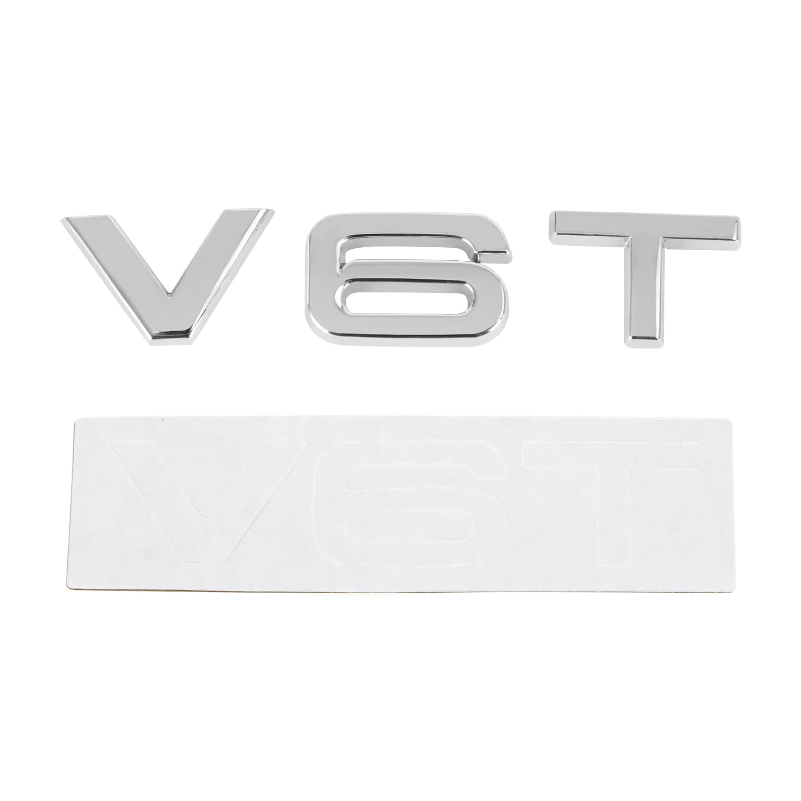 Areyourshop V6T Emblem für Audi A1 A3 A4 A5 A6 A7 Q3 Q5 Q7 S6 S7 S8 S4 SQ5, Chrom silber