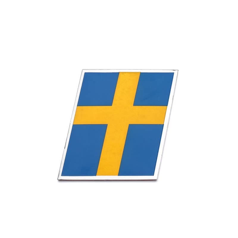 3D Auto Metall Alu Logo 3D Aufkleber R Design Emblem Abzeichen Badge für Volvo S40 S60 S80 V40 V50 V60 S90 C30 XC40 XC60 XC70 XC90 (Flag of Sweden)