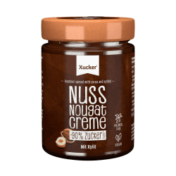 Xucker Nuss-Nougat Creme mit Xylit - Süße Haselnuss-Creme mit Xylitol Zucker-Ersatz ohne Palmöl I Vegan & zuckerarmer Brotaufstrich mit 33% Haselnüssen (300g) Nussig 300 g (1er Pack)