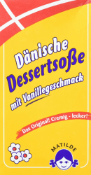 Matilde Dessertsoße mit Vanillegeschmack | 16 x 500 ml | Dänische Art | ohne Farbstoffe | ideal für Dessert, Eis oder Gebäck