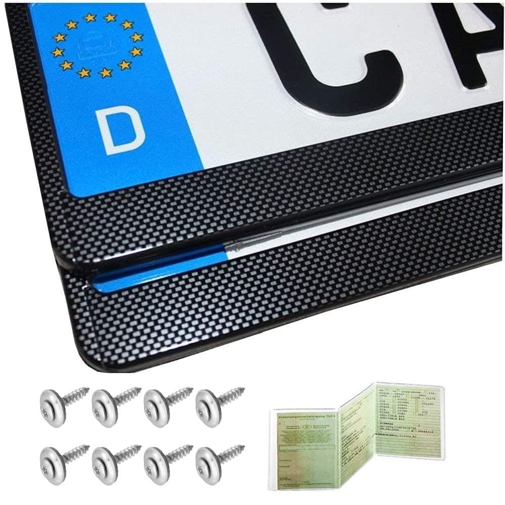 2 Kennzeichenhalter Nummernschildhalter Kennzeichenhalterung Carbon inkl.Montageanleitung