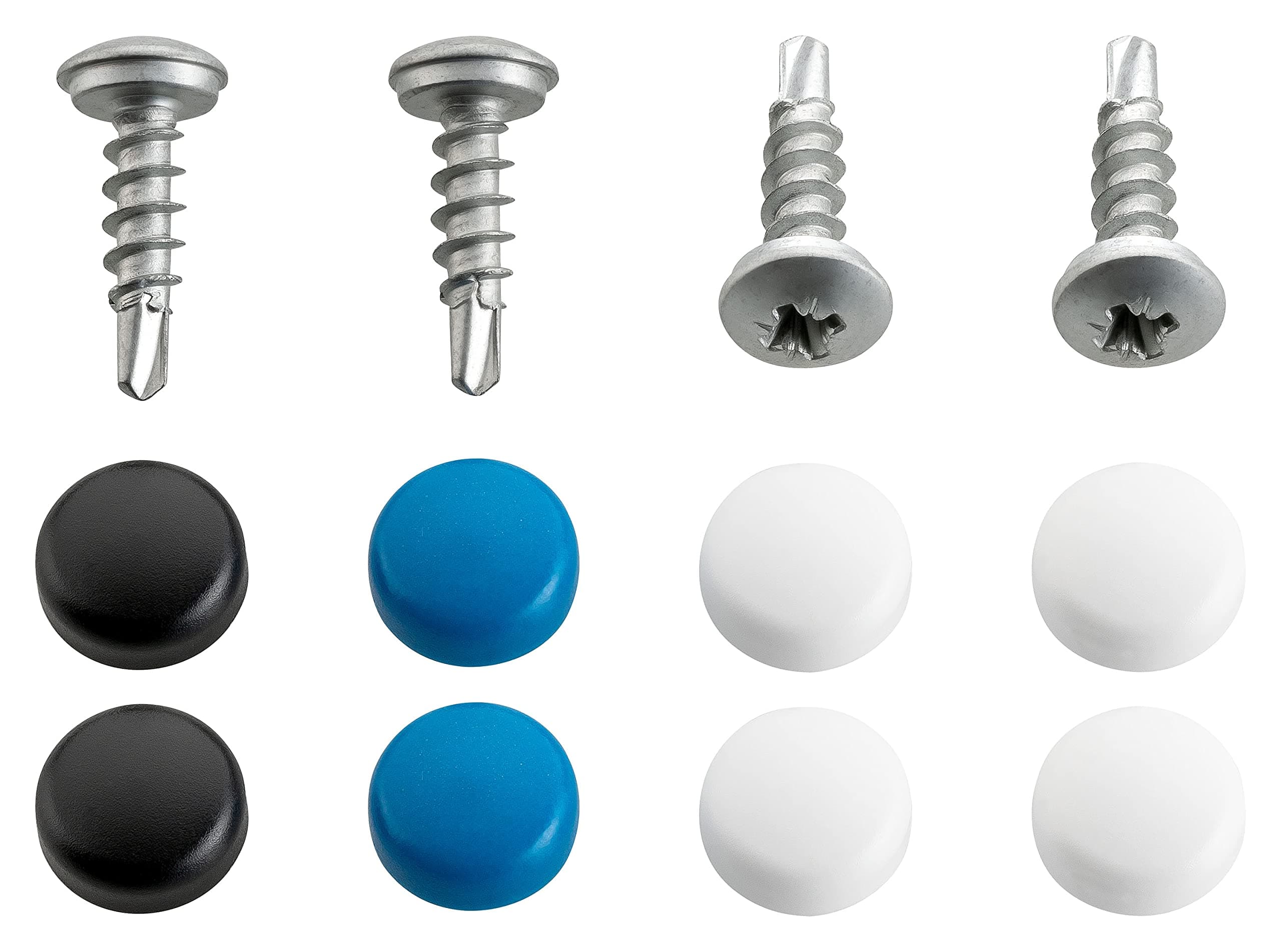 Kennzeichen Schrauben mit Bohrspitze Kennzeichenbefestigung 4er Set 5 x 19 mm inkl. Abdeckkappen Befestigung für KFZ Nummernschild Angebot bei HelloDeals
