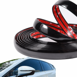 Selbstklebende Zierleiste 18mm*5m Chromleiste Selbstklebend Chromzierleiste Schwarz für Auto Karosserie Fenster Außen Dekoration (18mm) Angebot bei HelloDeals
