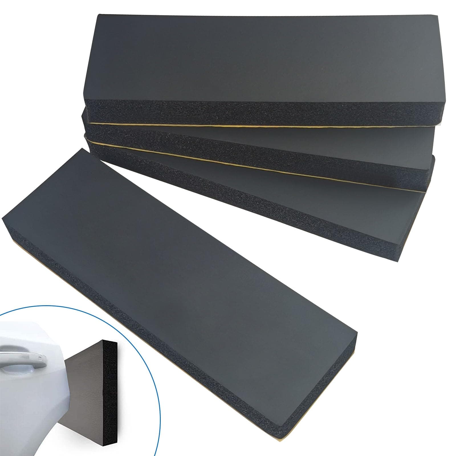 Sudnsadaks Garagen Wandschutz 4 Stück, 30 x 10 x 3 cm Kantenschutz Wand, Kantenschutz Schaumstoff Extra Dicker Auto Schutz Garage Türkantenschutz für Autotüren, Garagen und Carport (Schwarz)