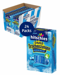 hitschies Saure Drachenzungen Wassereis Blau - Fruchtig-saures Wassereis - Sorte: Blaue Himbeere - Ideal im Sommer - Vegan - 24 x 400ml Angebot bei HelloDeals