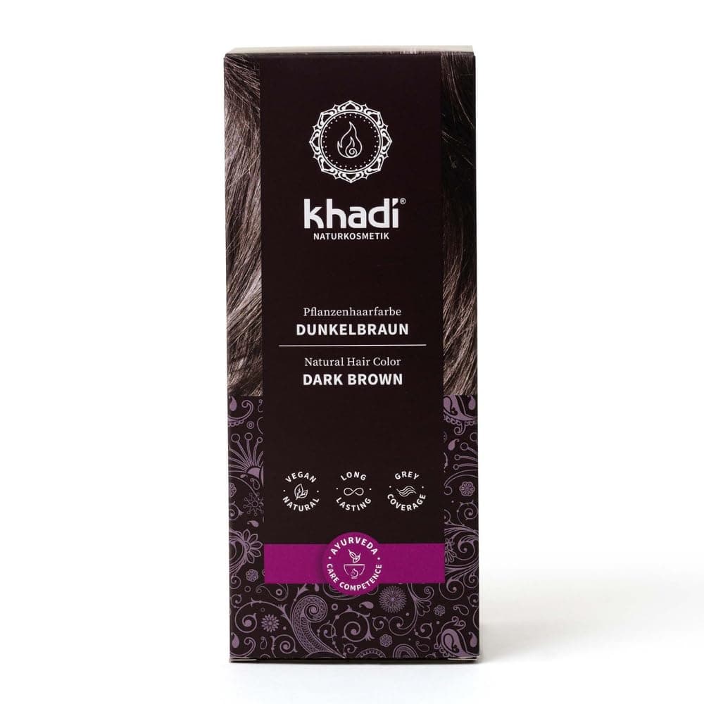 khadi DUNKELBRAUN Pflanzenhaarfarbe - Haarfarbe für tiefes, glänzendes Dunkelbraun bis kräftiges Schwarzbraun - 100% pflanzlich & natürlich - 100g Dunkelbraun 100 g (1er Pack) Single Angebot bei HelloDeals