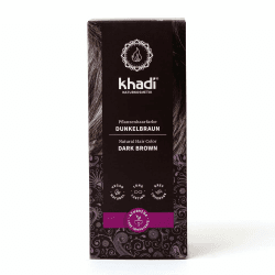 khadi DUNKELBRAUN Pflanzenhaarfarbe - Haarfarbe für tiefes, glänzendes Dunkelbraun bis kräftiges Schwarzbraun - 100% pflanzlich & natürlich - 100g Dunkelbraun 100 g (1er Pack) Single