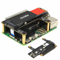 Geekworm X1015 PCIe to M.2 NVMe SSD Shield Support Hailo-8 AI Accelerator for Raspberry Pi 5
