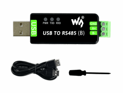 Waveshare Industrial USB to RS485 Bidirectional Converter Onboard Original CH343G and SP485EEN Chips, ESD and TVS Protection Circuits, Supports Mac/Linux/Android/WinCE/Win11/10/8.1/8/7/XP Systems