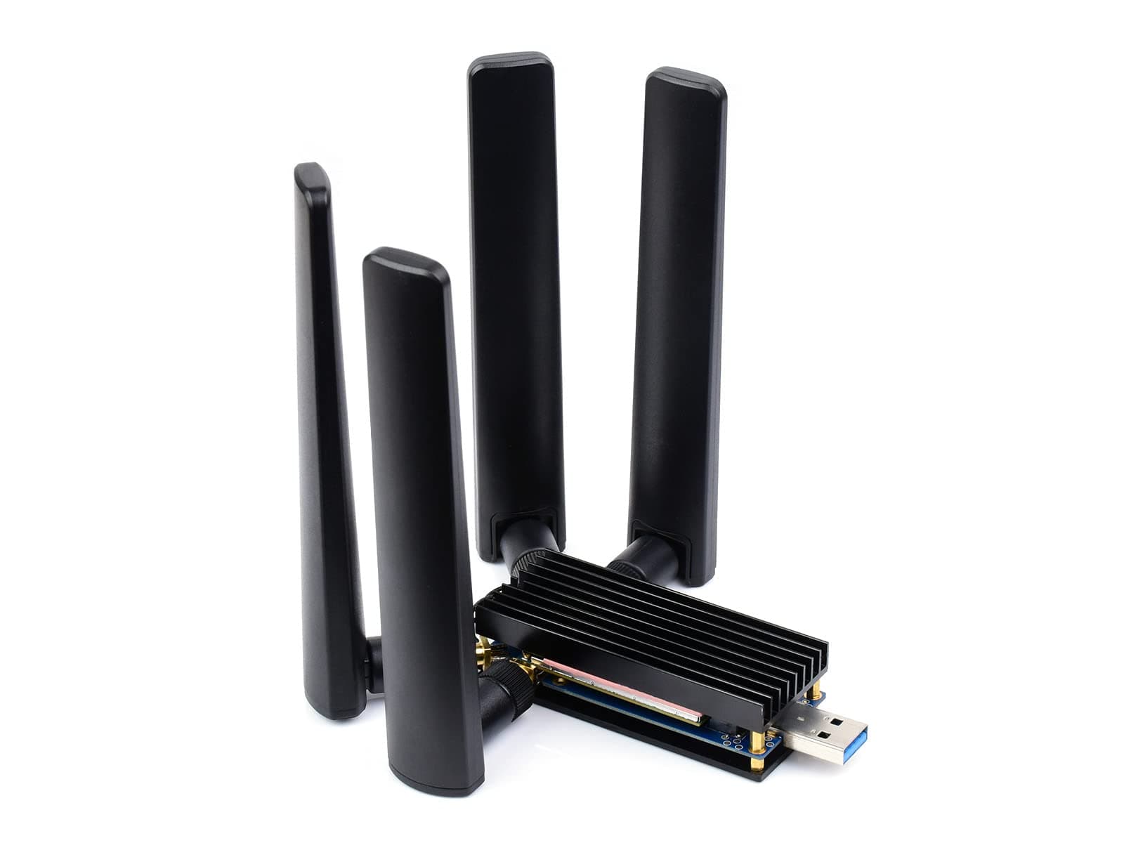 Waveshare USB to M.2 B Key Module Driver Board for M.2 Interface 4G/5G Module(NOT Included), with Quad Antennas,USB 3.1 Port for Raspberry Pi/PC/Jetson Nano to Achieve High Speed 5G Network Angebot bei HelloDeals