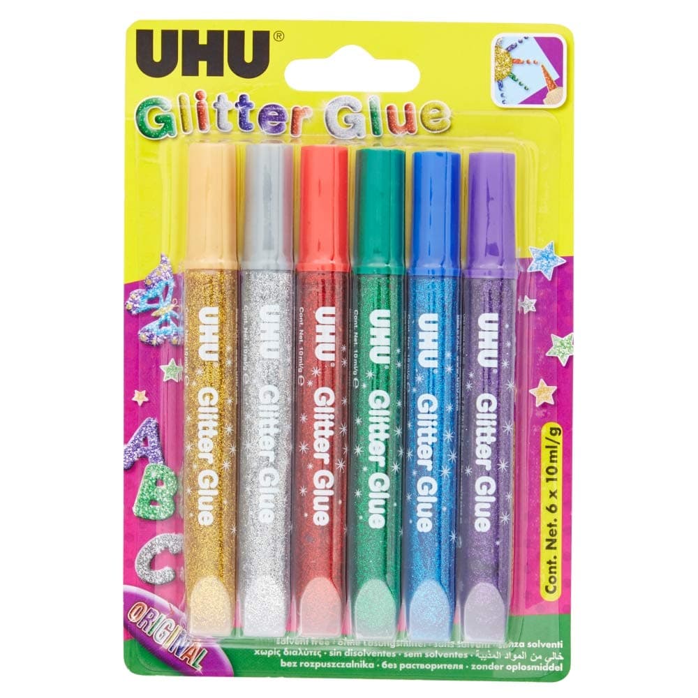 UHU Glitter Glue ORIGINAL, Tuben 6x10ml ORIGINAL - 6x10ml Angebot bei HelloDeals