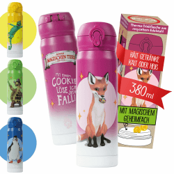 AWAVE Die Schule der Magischen Tiere Edelstahl Trinkflasche Kinder 380 ml Beerenrot Rabbat Wasserflasche Kohlensäure geeignet Auslaufsicher Thermosflasche Angebot bei HelloDeals
