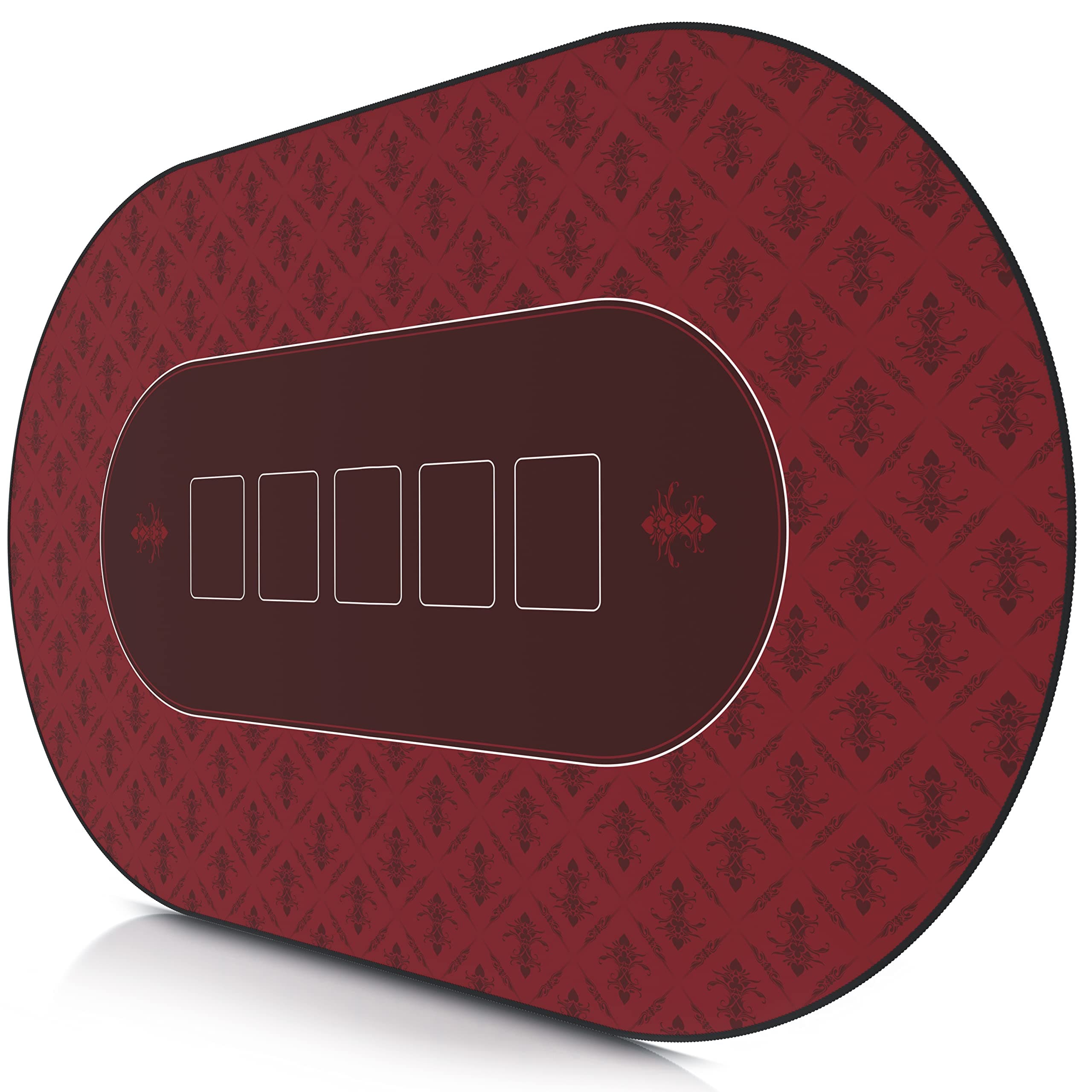 CSL - XXL Deluxe Pokermatte 1000x600mm - XXL Poker Unterlage Pokertisch mit Motiv - Tischunterlage Large Size - Pokertischauflage Red 3 - Red Round Angebot bei HelloDeals