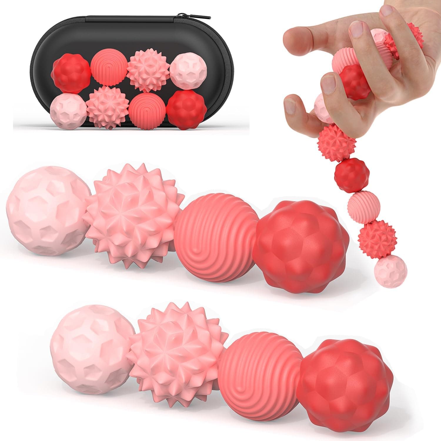 Felly 8 Stück Magnetische Sensorik Bälle, Anti-Stress Spielzeug Silikon Fidget Toys, Magnetische Anziehungskraft Stress Bälle mit Silikonhülle, Magnetische Kugeln, Angstspielzeug fur Erwachsene Kinder