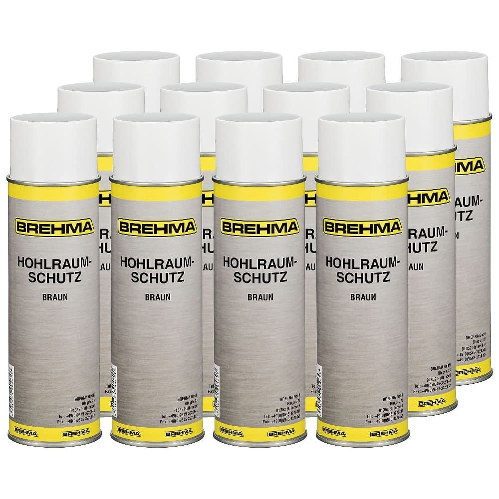 BREHMA 12x Hohlraumschutz Hohlraumversiegelung Spray 500ml Wachs