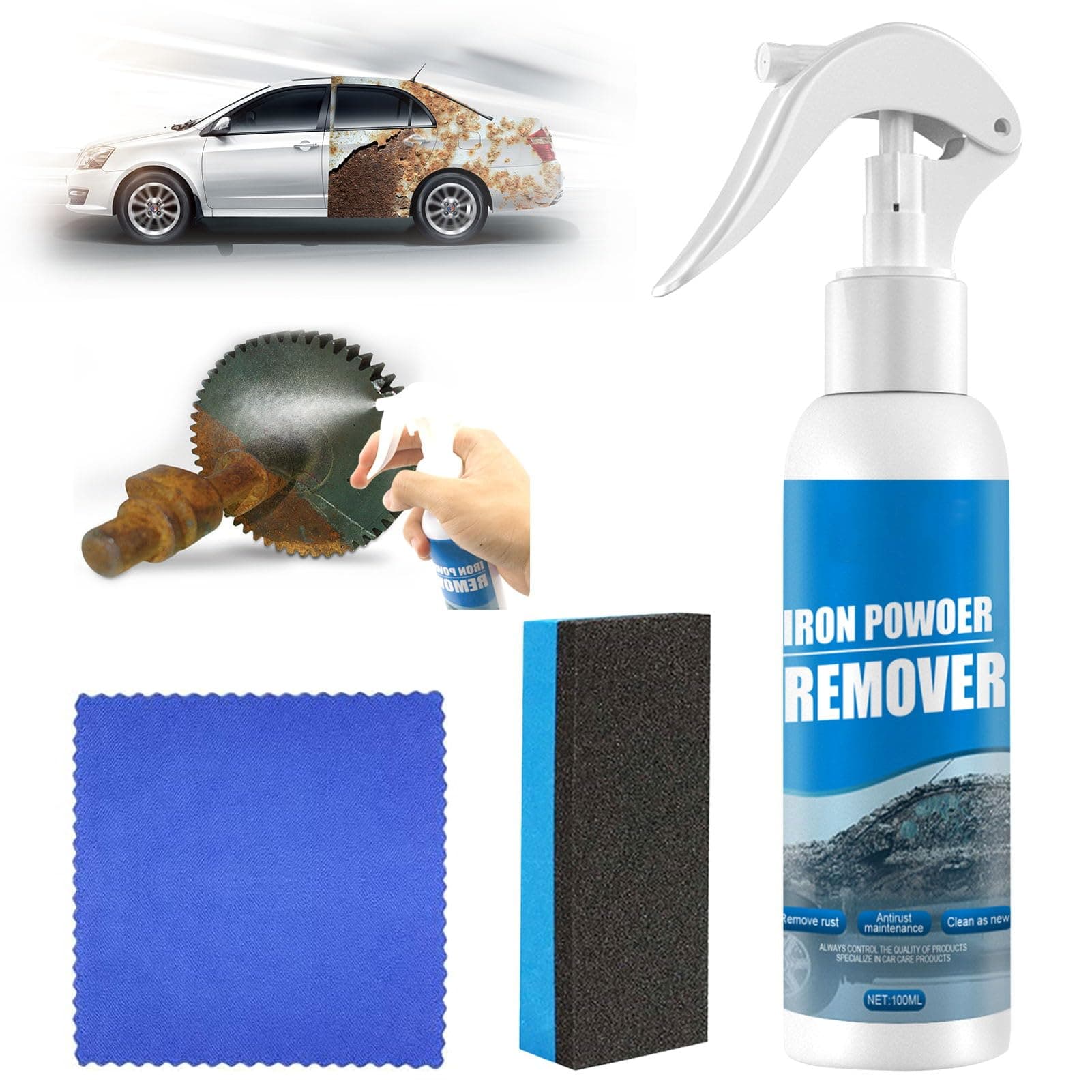 SHOWHEEL Rostentferner Sprayer, Rostlöser Spray, Rust Remover Spray, Rost Entfernen, Mehrzweck-Entrostungsreiniger, Autowartungsreinigung Rostlöser, Rostentferner für Metall/Fahrrad/Auto/Fahrradkette Stil-2 Angebot bei HelloDeals