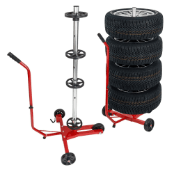 DEMA Reifenständer – Mobil fahrbarer Reifenhalter für PKW, Felgenbaum, Reifenwagen, Felgenständer, für Autoreifen, stabil & praktisch, ideal für Werkstatt und Garage Angebot bei HelloDeals