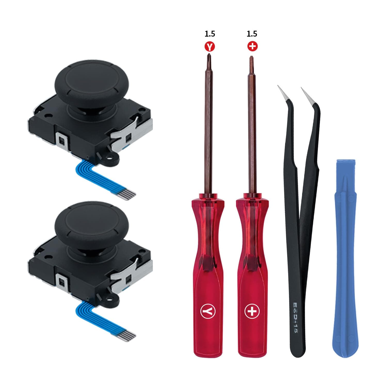 3D Analog Joystick Reparatur Ersatz Set für NS Switch/Switch OLED Joy-Con/Switch Lite Controller mit Reparaturset Werkzeuge-Schwarz Black Angebot bei HelloDeals