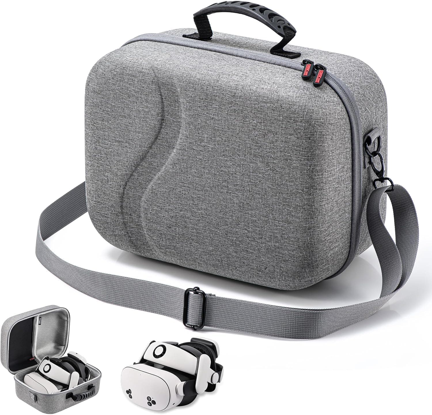 DEVASO Große Tasche für Meta Quest 3S/Quest 3, Reisen Lagerung Tragetasche Kompatibel mit BOBOVR S3 Pro Akku Elite Strap und Anderem Zubehör, Reisen und Aufbewahrung Tasche für Oculus Quest 3S Grau Angebot bei HelloDeals
