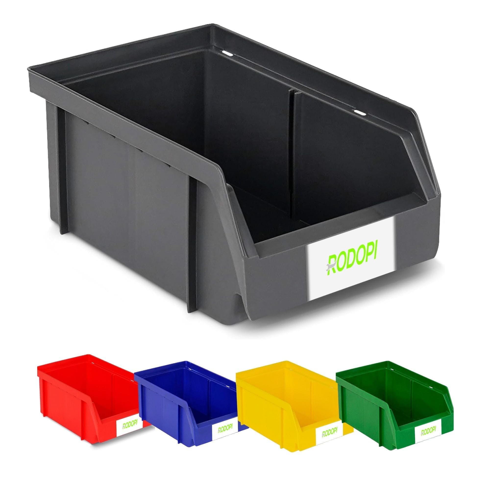 RODOPI 36er Set Stapelboxen, Größe S | Sichtlagerkästen 161x105x75mm | Robuste Lagerboxen für Werkstatt, Garage, Keller | Aufbewahrungsboxen für Kleinteile Anthrazit Angebot bei HelloDeals