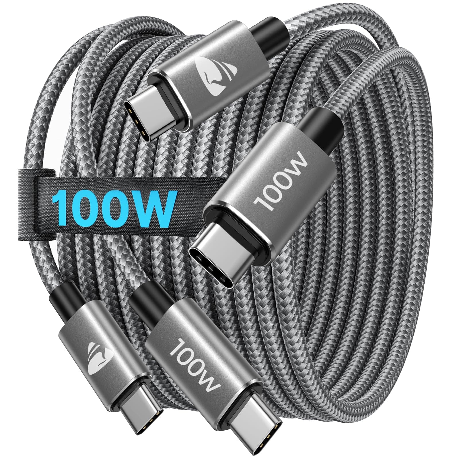 USB C auf USB C Kabel [ 2Stück 2M+2M ] 100W USB C Kabel PD Schnellladekabel Nylon USB Typ C Ladekabel für iPhone 17 Pro, iPhone 16 15, Samsung S24 S23 S22 S21, iPad Pro, MacBook Pro/Air, Pixel,Switch 2M+2M Grau Angebot bei HelloDeals
