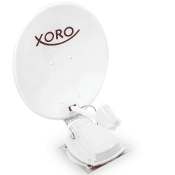 XORO MTA 65 - vollautomatische 65cm Satelliten-Antenne, Einsatz stationär & mobil, 12/24 Volt Betrieb, inkl. Steuergerät, Installationskabel & Zubehör, Weiss