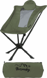 normani Hochlehner Outdoor Faltstuhl klappbarer Stabiler Campingstuhl Anglersessel mit Kopfkissen - Getränkehalter verfügbar Farbe Grün Grün OneSize