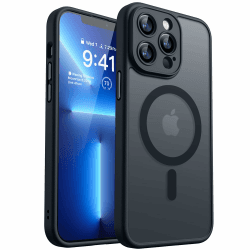 CANSHN 2024 Neu für iPhone 13 Pro Hülle mit Kameraschutz für Magsafe (TOP Militärschutz & Magnetkraft) Extrem Haltbarkeit Hülle iPhone 13 Pro Case Stoßfest, Schwarz iPhone 13 Pro Schwarz
