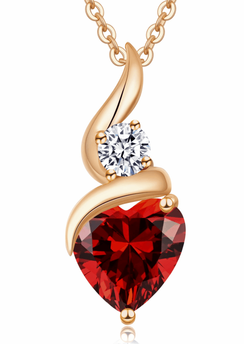 LOUISA SECRET Kette Damen Infinity Herz Anhänger 925 Sterling Silber Geburtsstein Flamme des Herzens Halskette für Damen Valentinstag Weihnachten Geburtstag Schmuck Geschenk für Frauen Mama Frau Messing rosévergoldet-01/07-Jan/Juli