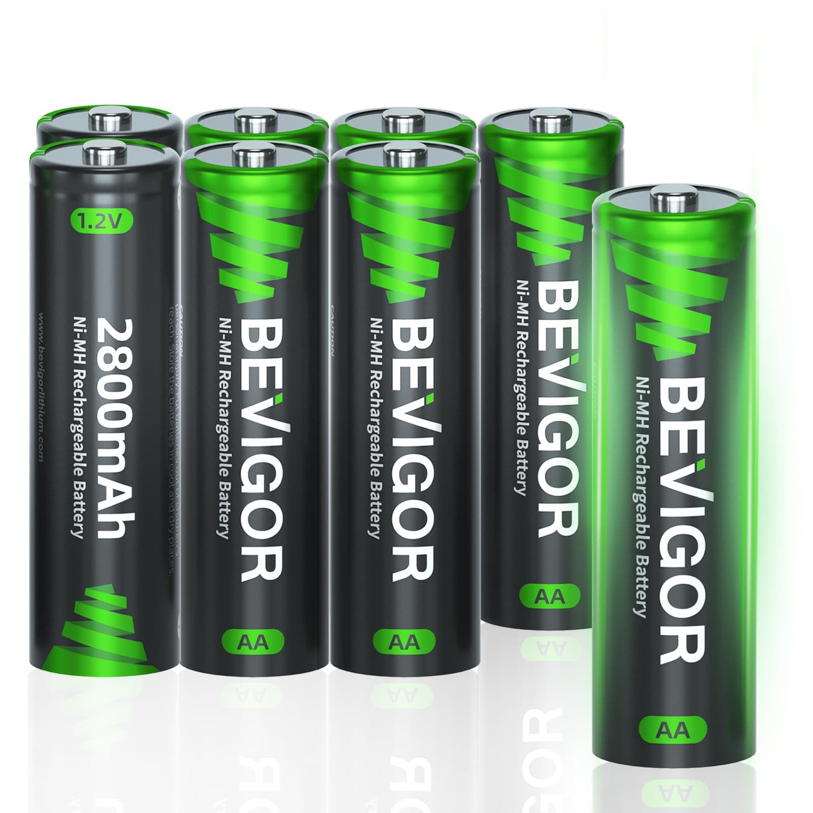 BEVIGOR AA Akkubatterien, 2800mAh 1.2V Akku hohe Kapazität AA NiMH wiederaufladbare Batterien, 8 Stück, vorgeladen 8 Stück AA Angebot bei HelloDeals