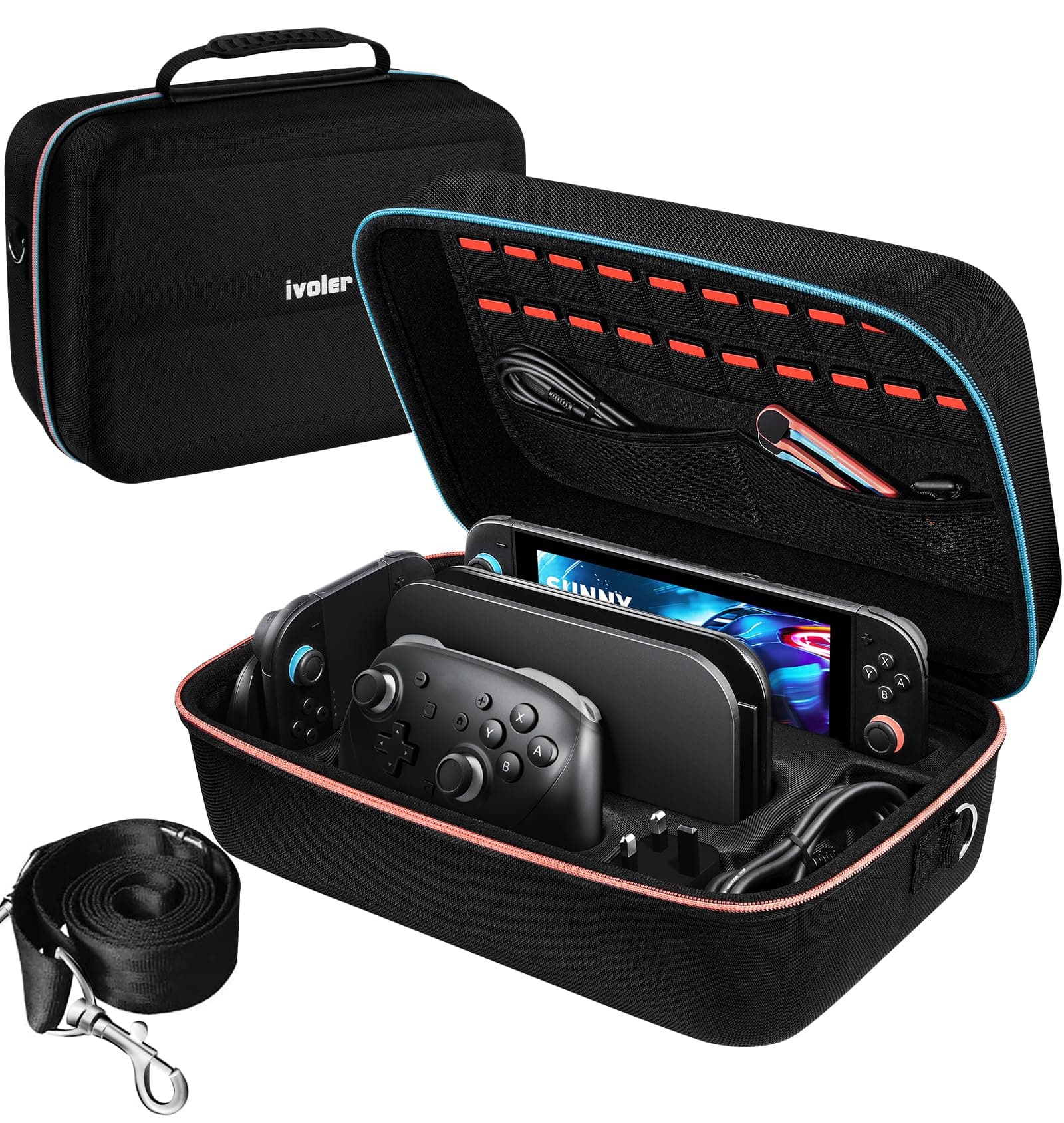 ivoler Tasche Kompatibel mit Nintendo Switch 2 Model 2025, Deluxe Harte Tragetasche Schutz Portable Schutzhülle Hülle Schutztasche für Switch 2 Konsolle, und Andere Zubehör Nintendo Switch 2 Modell (2025) Angebot bei HelloDeals