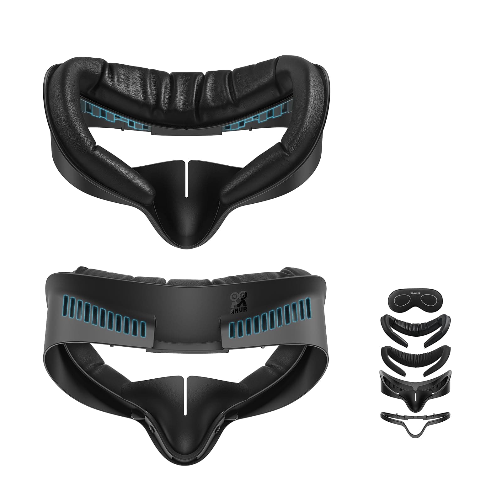 AMVR Kompatibel mit Meta Quest 3S Facial Interface Face Pad Cover Zubehör, Comfort PU Cushion und atmungsaktives Ice Silk Cotton Face Pad (Breitere Version) Wider vision Angebot bei HelloDeals