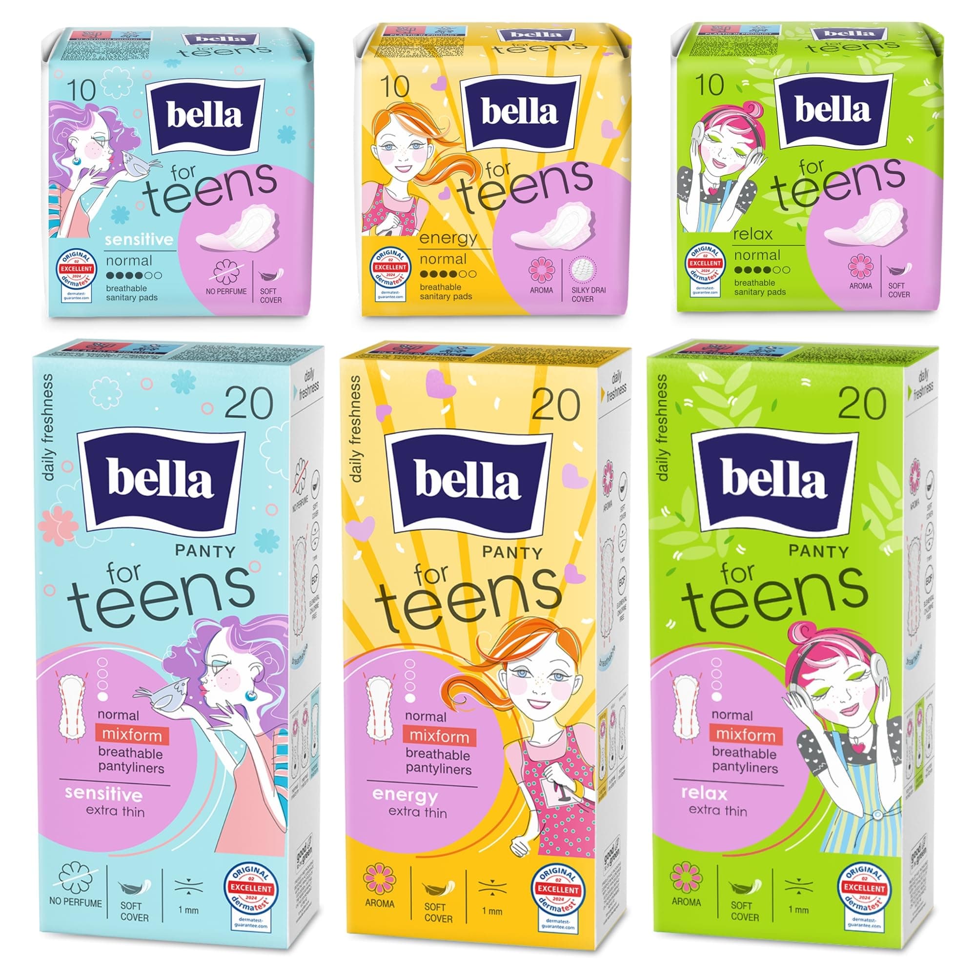 bella for Teens erste Periode-Box mit Slipeinlagen (3x20 Stück) und Ultra Damenbinden (3x10 Stück) Angebot bei HelloDeals