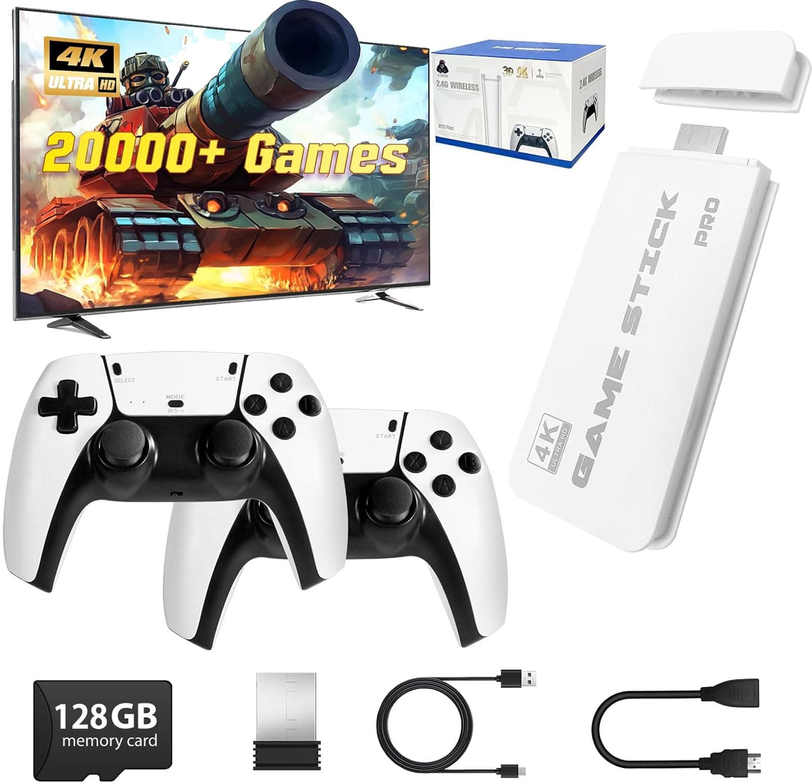ASTEKID 2025 Retro Konsole mit über 20.000 Spielen, 23 Emulatoren, 4K HDMI Plug & Play Spielkonsole mit 2.4GHz Wireless Controllern mit Schalter, Unterstützt TV & Projektor (G2) Angebot bei HelloDeals
