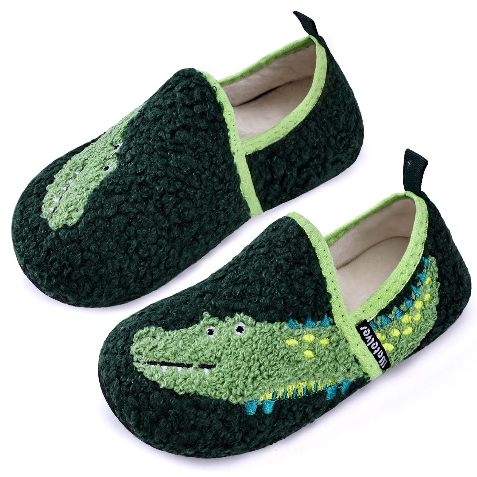WateLves Kinderschuhe Mädchen Jungen Winter Warme Hausschuhe mit Rutschfester Sohle 28/29 EU Grünes Krokodil Angebot bei HelloDeals