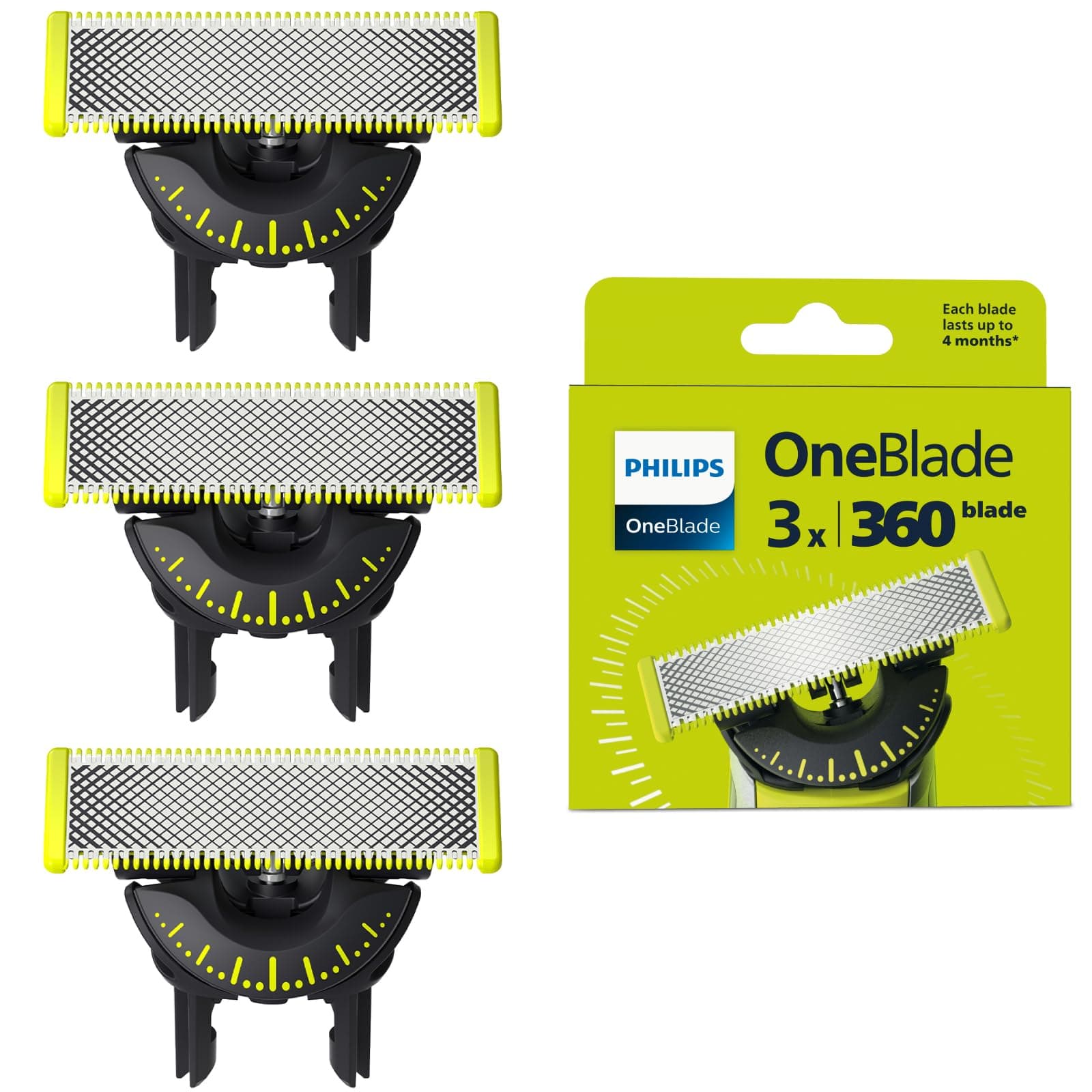 Philips OneBlade Original 360-Klingen passend für alle OneBlade und OneBlade Pro Modelle, original von Philips, 3er-Pack (Modell QP430/60) 3x 360‑Klingen Angebot bei HelloDeals