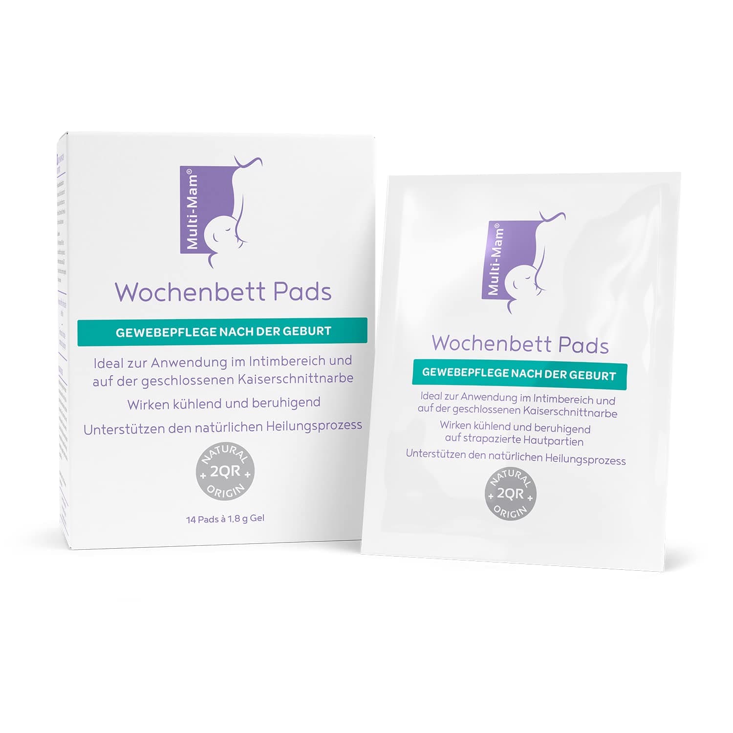 Multi-Mam Wochenbett Pads – Gewebepflege nach der Geburt für Intimbereich und Kaiserschnittnarben – Intimpflege Damen Feuchte Gel-Pads für Kühlung & Linderung, ohne Duft- oder Hormonstoffe – 14er-Pack Angebot bei HelloDeals