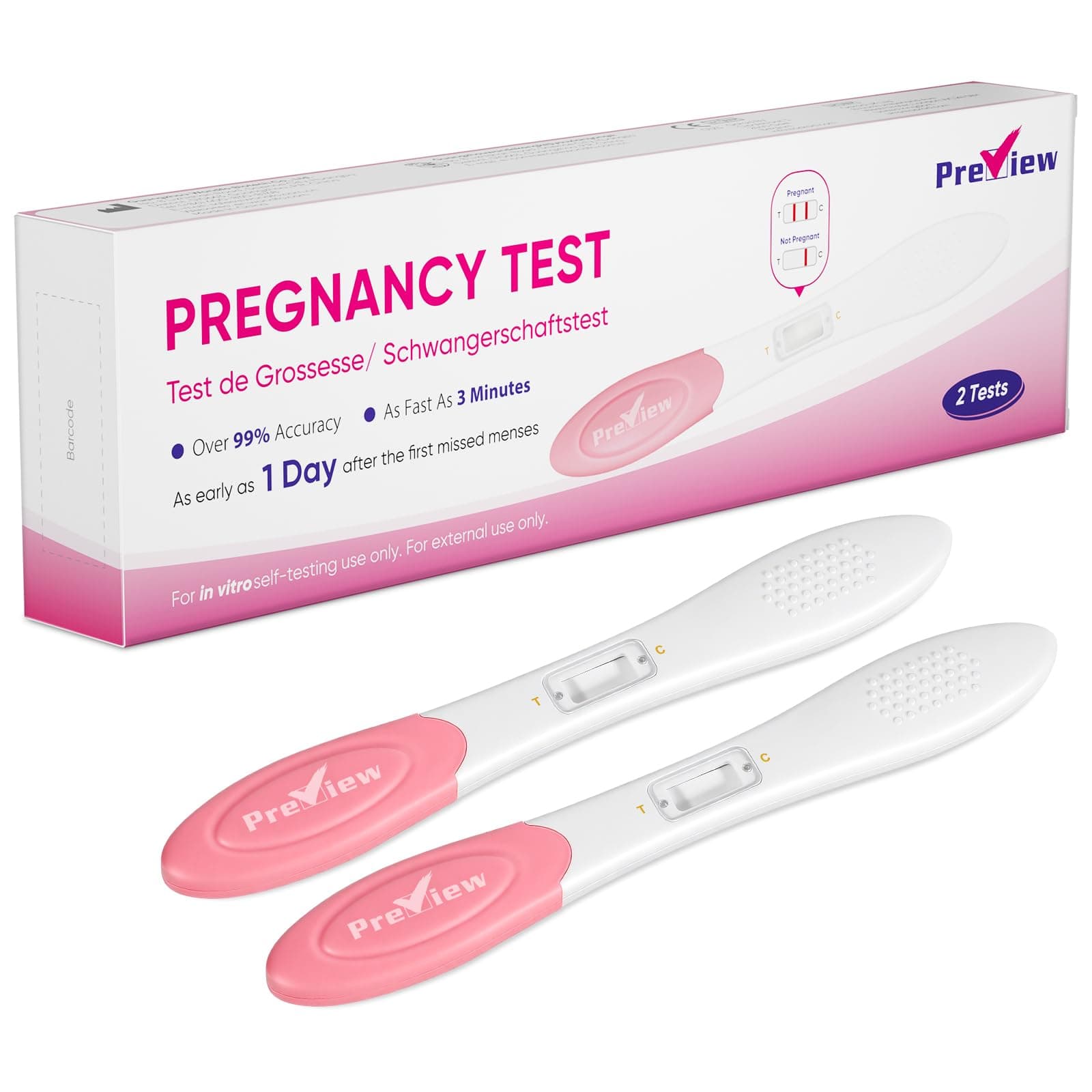 Preview Schwangerschaftstest Frühtest 10miu Ultra Frühtest für Schnelle Ergebnisse, 2 Stück Angebot bei HelloDeals
