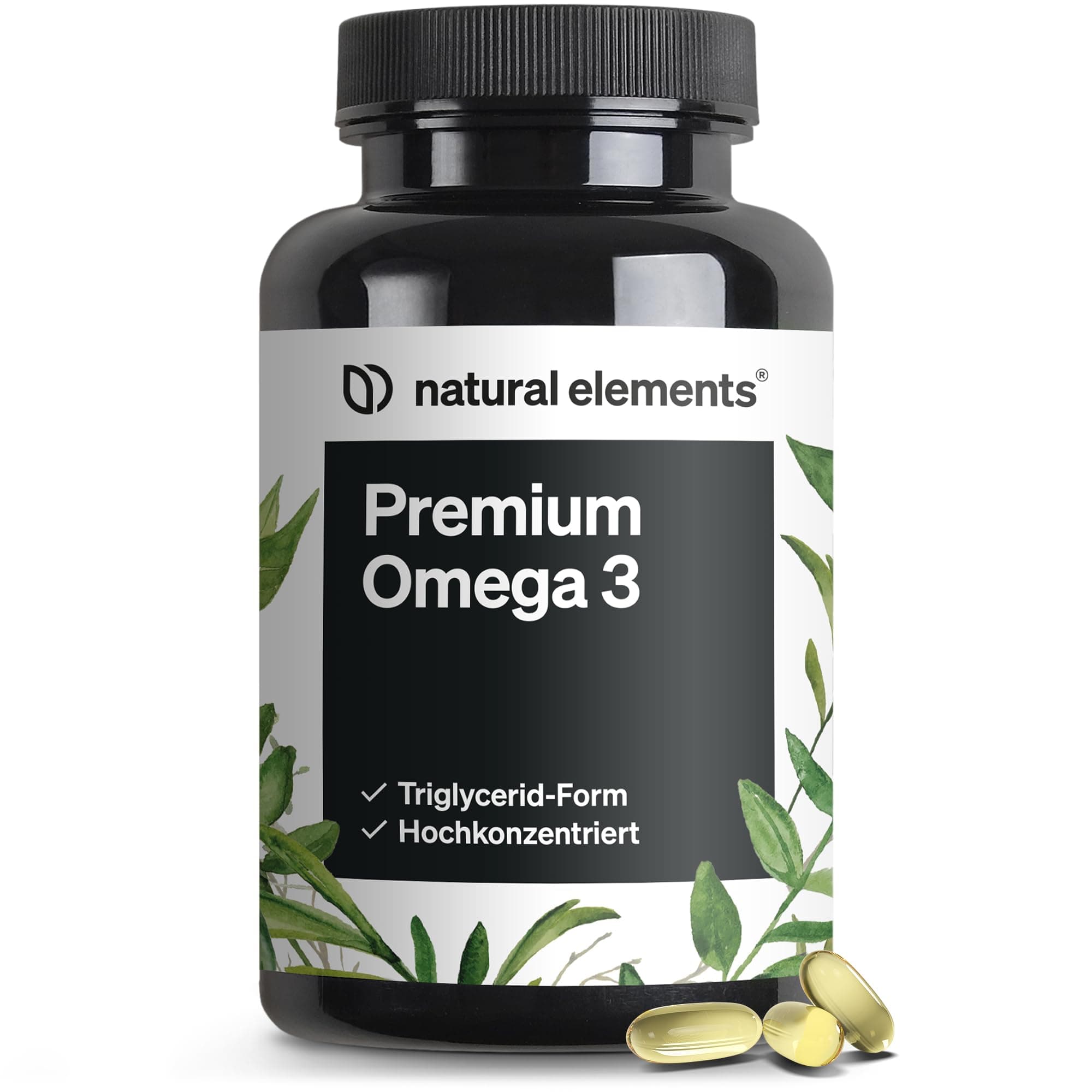 natural elements Premium Omega 3 – 120 Kapseln – GoldenOmega® mit 80% Omega 3 Anteil – in Triglycerid-Form – Laborgeprüft, aufwendig aufgereinigt und aus nachhaltigem Fischfang - ohne unnötige Zusätze Angebot bei HelloDeals