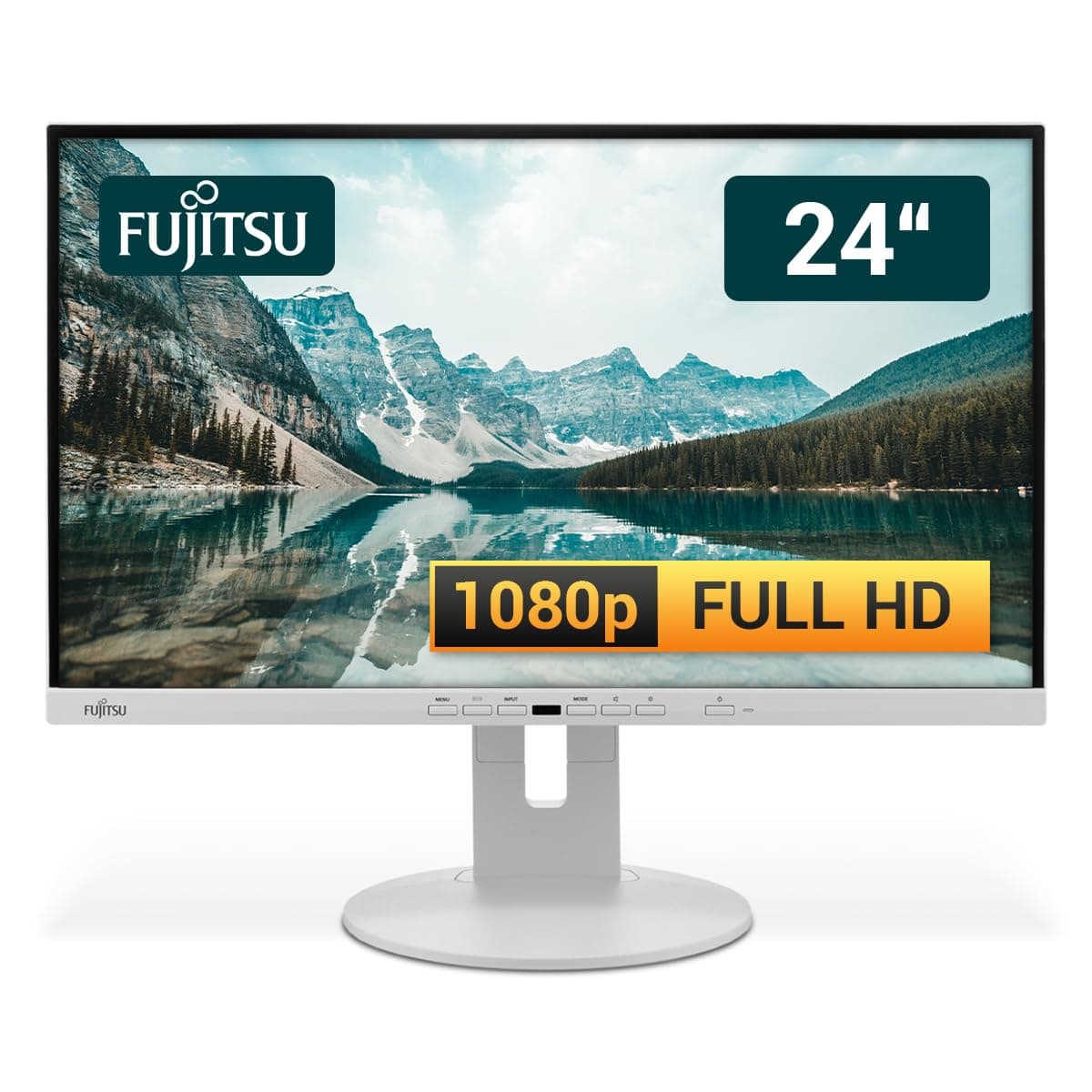 Fujitsu Display P24-9 TE 24 Zoll Business Computer Monitor, Desktop Gaming Monitor, Full HD (VGA - DisplayPort - HDMI - USB-C - Lautsprecher - HUB - VESA), PC Bildschirm, marmorgrau (Generalüberholt) Angebot bei HelloDeals