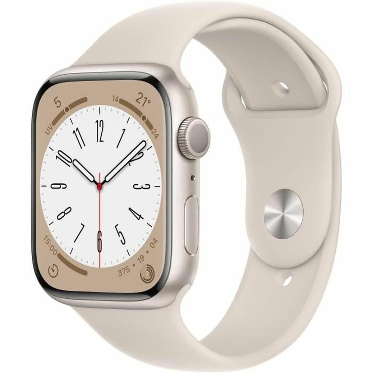 Apple Watch Series 8 (GPS, 45MM) - Starlight Aluminiumgehäuse mit Starlight Sportarmband (Generalüberholt) Angebot bei HelloDeals