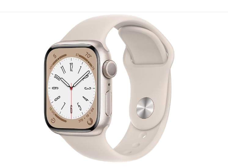 Apple Watch Series 8 (GPS, 41mm) Starlight Aluminiumgehäuse mit Starlight Sportband, Einheitsgröße (Generalüberholt) Angebot bei HelloDeals